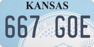 KS license plate 667GOE