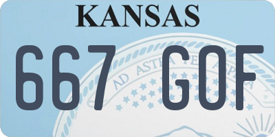 KS license plate 667GOF