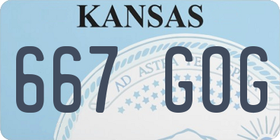 KS license plate 667GOG