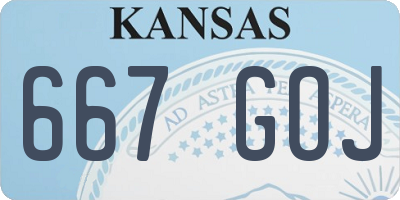 KS license plate 667GOJ