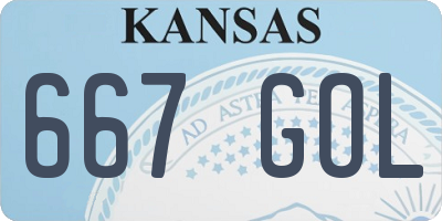 KS license plate 667GOL