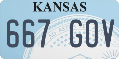 KS license plate 667GOV