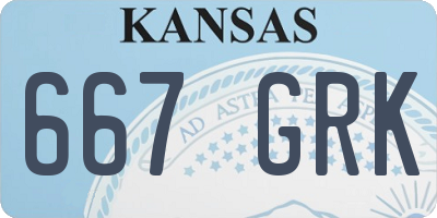 KS license plate 667GRK