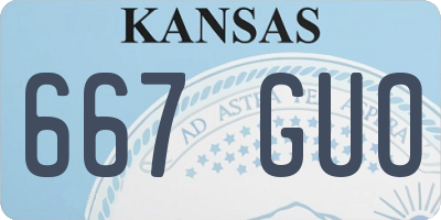 KS license plate 667GUO