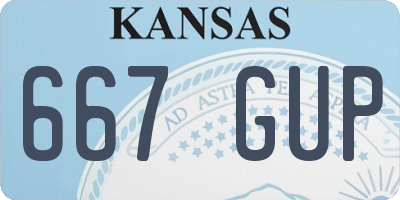 KS license plate 667GUP