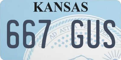KS license plate 667GUS