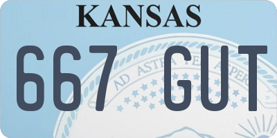 KS license plate 667GUT