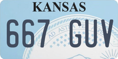 KS license plate 667GUV