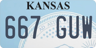 KS license plate 667GUW