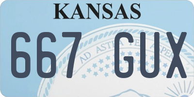 KS license plate 667GUX