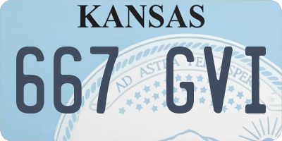 KS license plate 667GVI