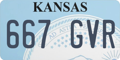 KS license plate 667GVR