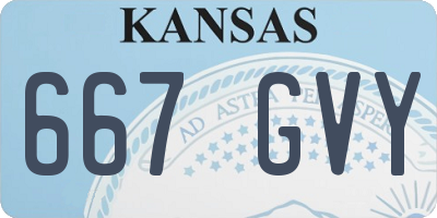 KS license plate 667GVY