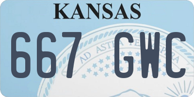 KS license plate 667GWC