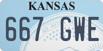 KS license plate 667GWE