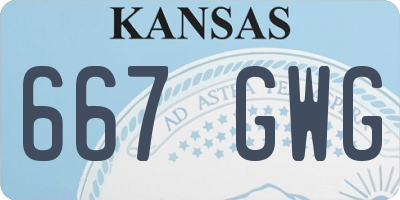 KS license plate 667GWG