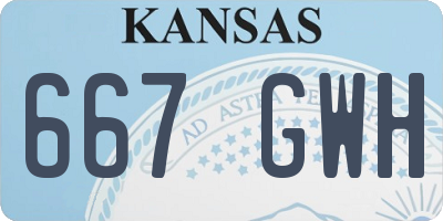 KS license plate 667GWH