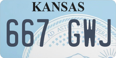 KS license plate 667GWJ
