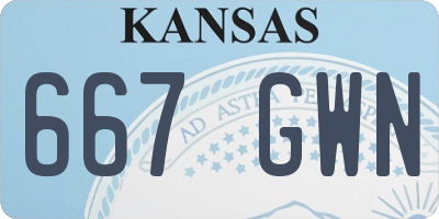 KS license plate 667GWN
