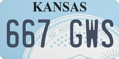 KS license plate 667GWS