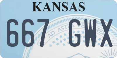 KS license plate 667GWX