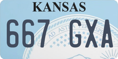 KS license plate 667GXA
