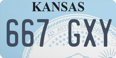 KS license plate 667GXY