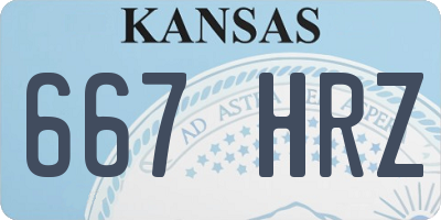 KS license plate 667HRZ