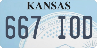 KS license plate 667IOD