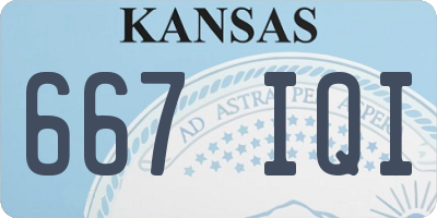 KS license plate 667IQI