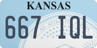 KS license plate 667IQL