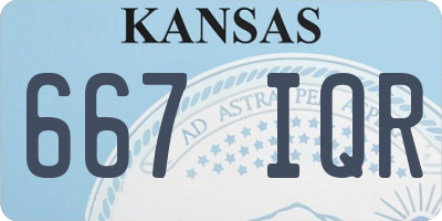 KS license plate 667IQR