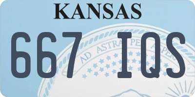 KS license plate 667IQS