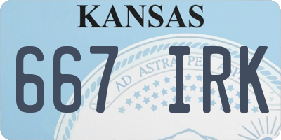 KS license plate 667IRK