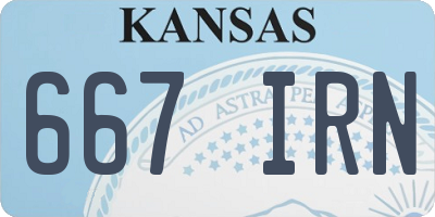 KS license plate 667IRN