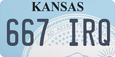 KS license plate 667IRQ