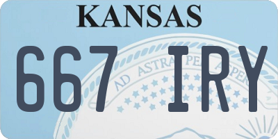 KS license plate 667IRY