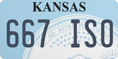KS license plate 667ISO