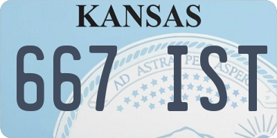 KS license plate 667IST