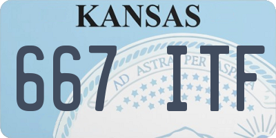 KS license plate 667ITF