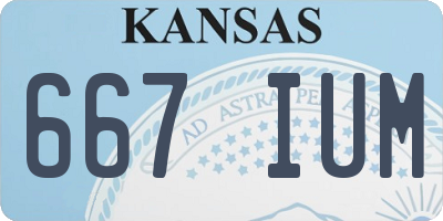 KS license plate 667IUM