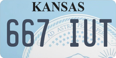 KS license plate 667IUT