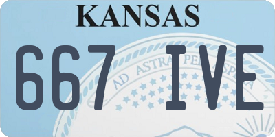 KS license plate 667IVE