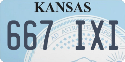 KS license plate 667IXI