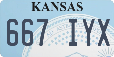 KS license plate 667IYX