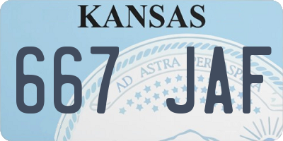 KS license plate 667JAF