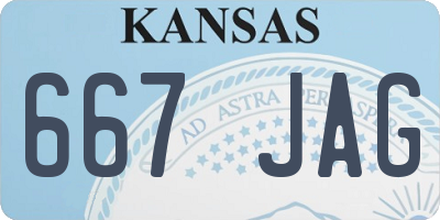 KS license plate 667JAG