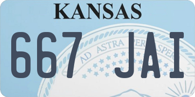 KS license plate 667JAI