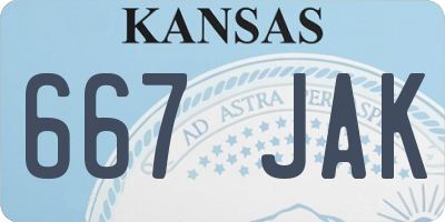 KS license plate 667JAK