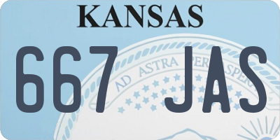 KS license plate 667JAS